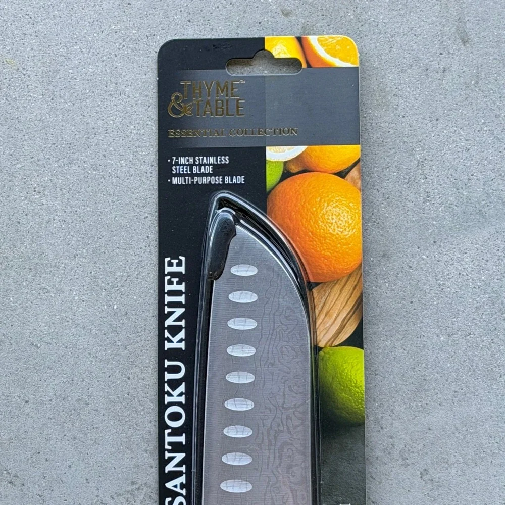 Damascus Santoku Knife with Sheath Thyme & Table 7